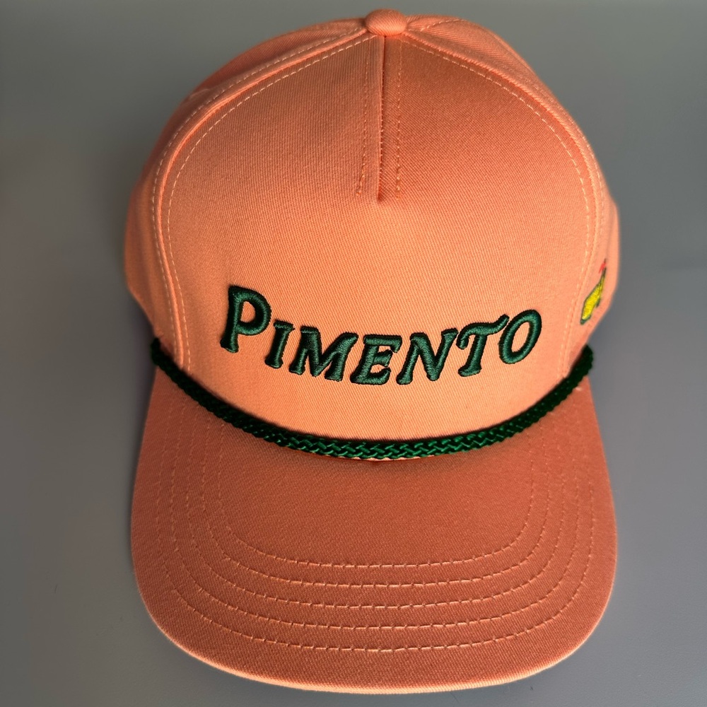 2025 Masters Pimento Orange Rope Golf Hat with Green Embroidery NWT